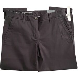 Talbots Women's Black Relaxed Leg Ankle Chino Pants, NWT, Size 6P